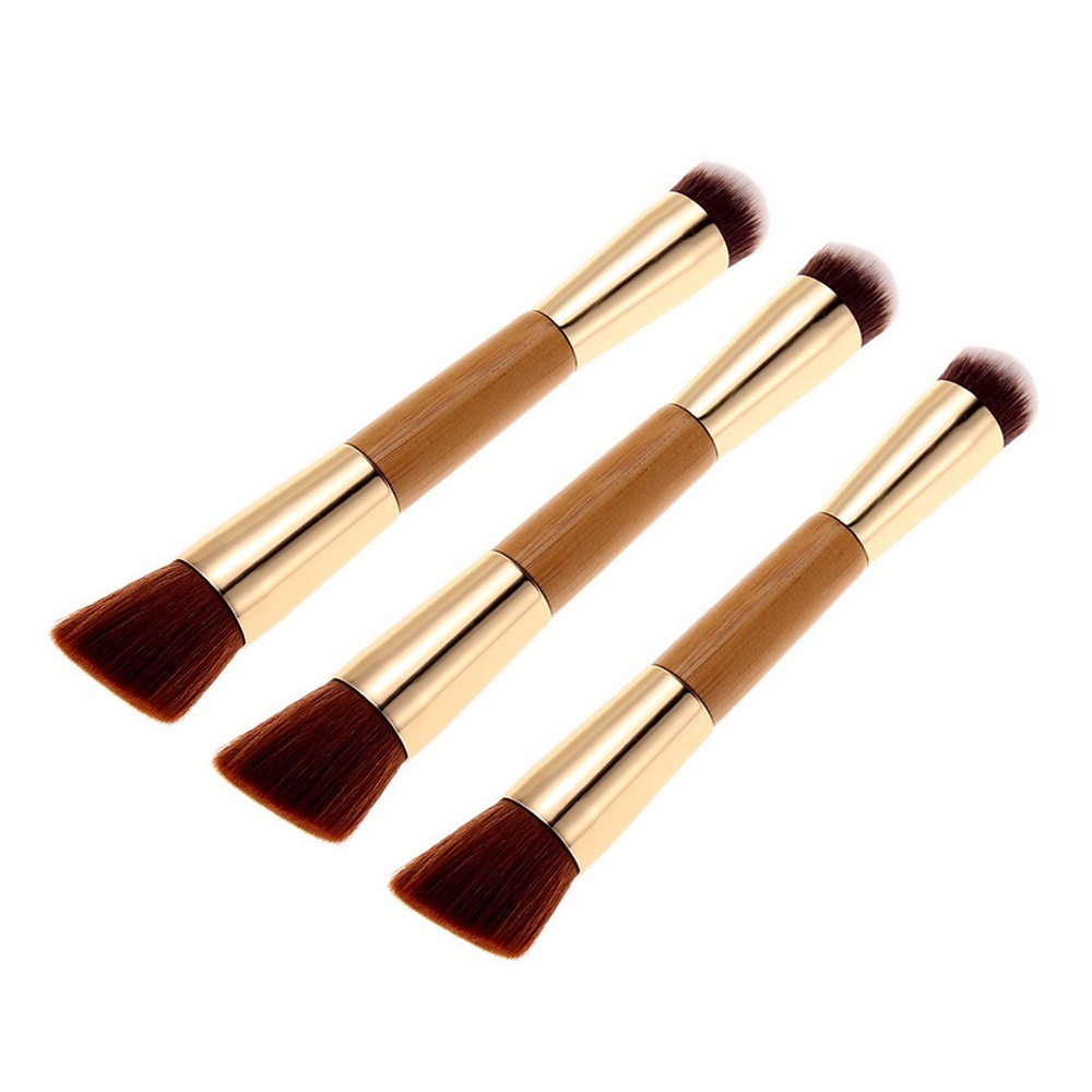 GDTIMA Trang điểm chất lượng cao bàn chải tre xử lý đôi đầu trang điểm bàn chải 1