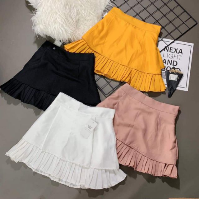 Chân váy dập ly mini ảnh thật