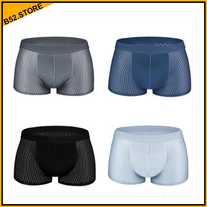 Quần Sịp Nam Boxer, Sịp Lỗ Thông Khí Cực Thoáng Mát, Vải Lạnh