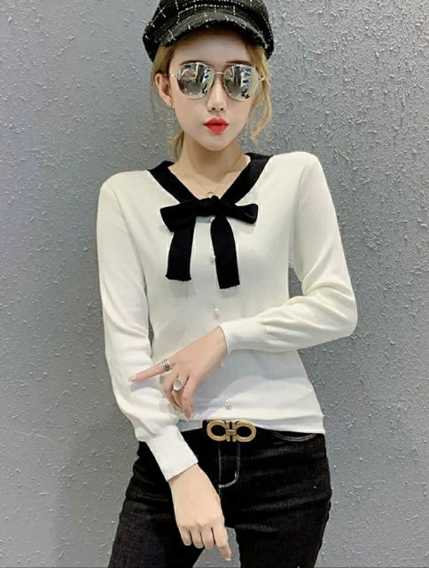 [Mã WA1299 giảm 12k đơn 99k] Áo len dài tay montogi nơ cổ siêu xinh [ Quảng Châu ] [ Ảnh Thật ] | BigBuy360 - bigbuy360.vn