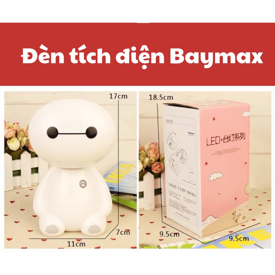 Đèn LED BAYMAX tích điện, chiếu sáng nhỏ gọn dễ dàng mang đi picnic , đọc sách