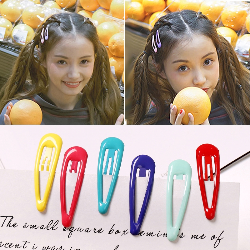 Kẹp tóc màu trơn đơn giản dễ thương cho bé