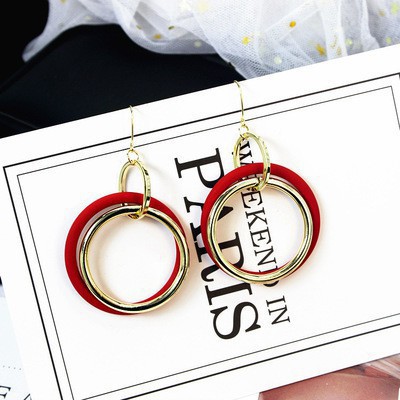 Bông tai hình tròn phong cách Hàn Quốc cá tính kiểu dáng hợp thời trang