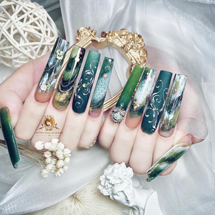 Móng Tay Giả Nối Dài Đầu Vuông / Nhọn Bằng Acrylic Chuyên Dụng Cho Salon