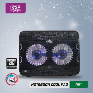 ĐẾ TẢN NHIỆT LAPTOP 2 FAN 14CM CHÍNH HÃNG VSP COOLER N21 LED RGB