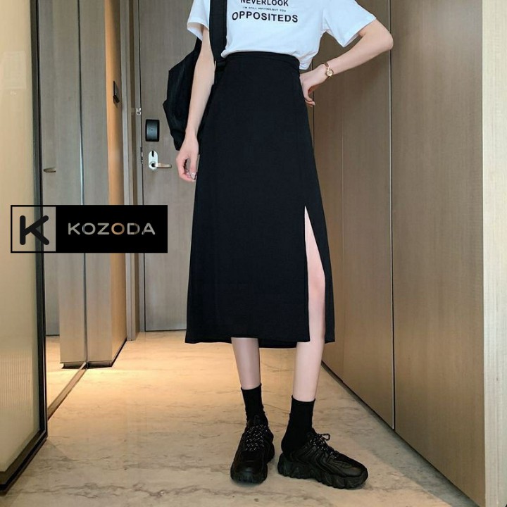 Chân váy xẻ tà 🍒 chân váy dài phong cách ulzzang kozoda cv7 | BigBuy360 - bigbuy360.vn