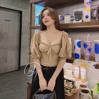 Áo trễ vai cúp ngực 2 màu⚡️ảnh thật