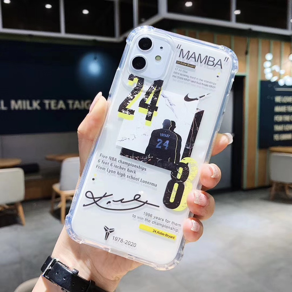 Kobe Mamba! 3D relief Clear Case iPhone 11 11Pro 11Promax X XS XR XSmax 7 8 plus Soft Phone Case COD