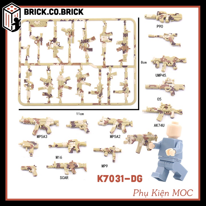 Súng Đồ Chơi Lắp Ráp Mô Hình Cho Bé Phụ Kiện Army Phụ Kiện MOC K7030