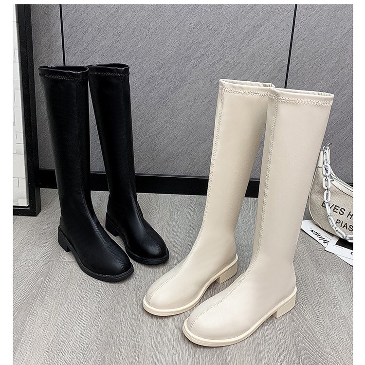 Giày bốt nữ đế cao 3cm bốt cao ngang đùi gối
