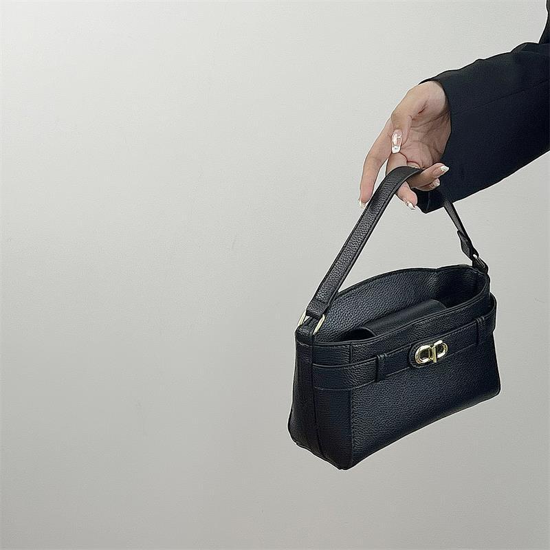 Ielgy Túi Xách Đeo Vai Có Khóa Kim Loại Đơn Giản Và Đa Năng Chất Lượng Cao Cho Nữ