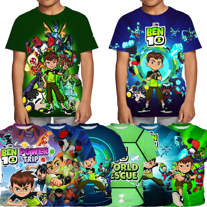 Áo Thun Tay Ngắn In Hoạt Hình Ben 10 Thời Trang Cho Bé Trai