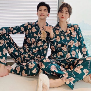 Bộ đồ ngủ lụa cao cấp nam nữ đồ đôi cặp