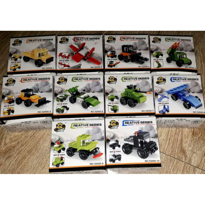 Sét Lắp ráp_Lego_10 xe 52000 có nhiều chi tiết bằng nhựa rất đẹp