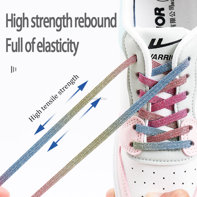 Dây Giày Co Giãn Không Cần Buộc Nhiều Màu Sắc Thời Trang Cho Trẻ Em Và Người Lớn