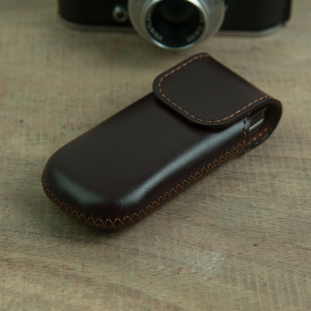 Bao da 8800 - nắp gập - màu nâu - da bò thật MC163