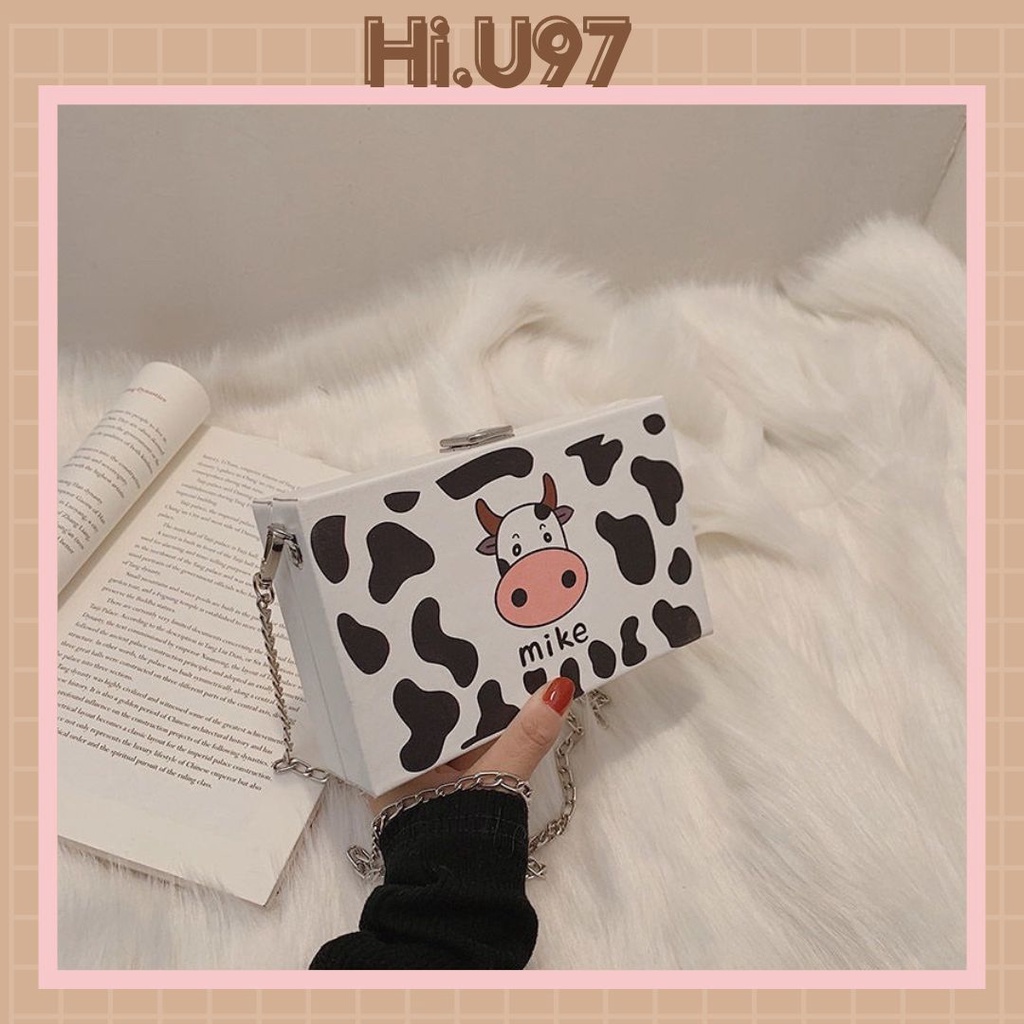 (Order) Túi xách hộp quai xích bò sữa cute