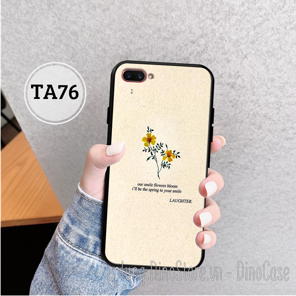 Ốp lưng điện thoại Oppo A3s/A1k - Realme C1/C2 - Ốp lưng basic in hình hoa xinh quote nữ tính dễ thương.