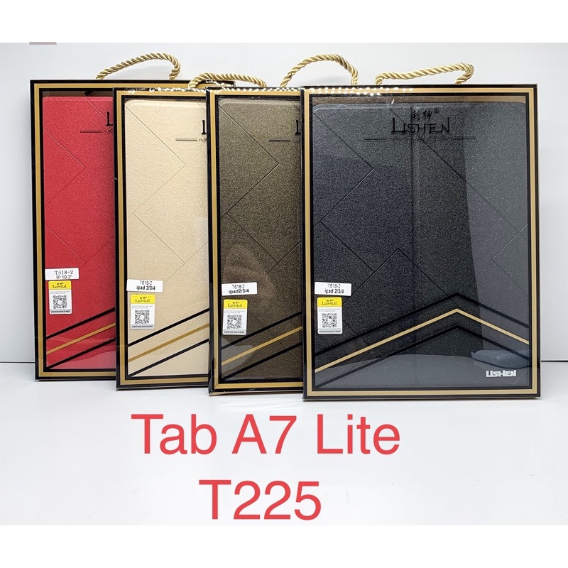 Bao da galaxy tab A7 Lite T225 mới lishen + Cường Lực Tab