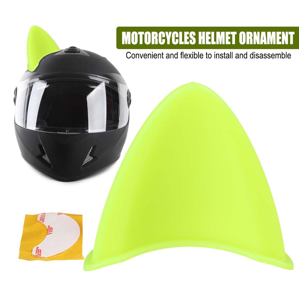 Set 2 Miếng Dán Trang Trí Mũ Bảo Hiểm Bằng Tpu Hình Tai Mèo Nhiều Màu Dễ Thương