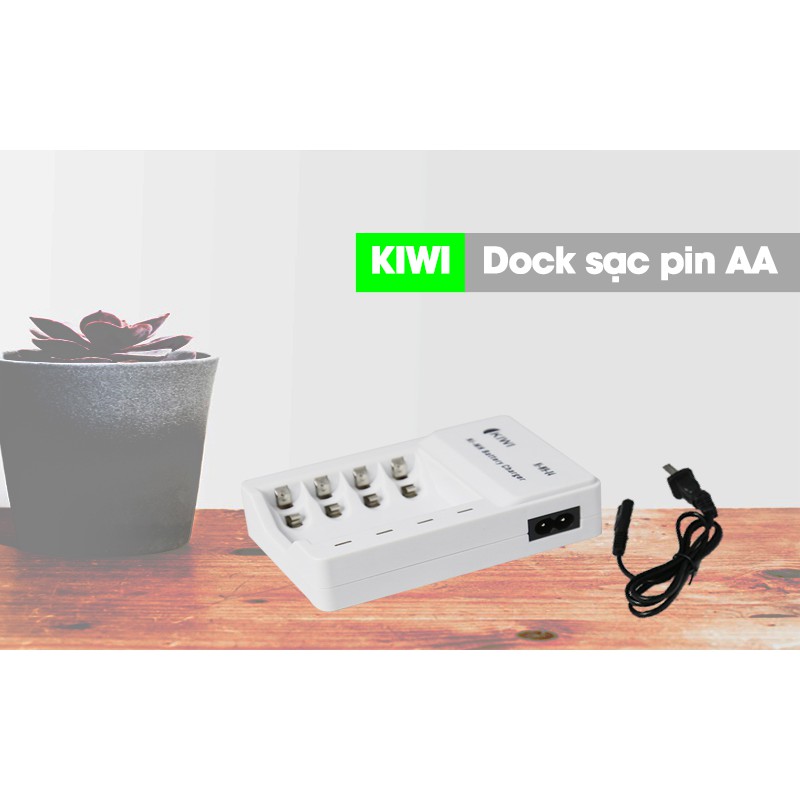 Bộ Dock Sạc Pin Kiwi AA ( Loại 4 viên)