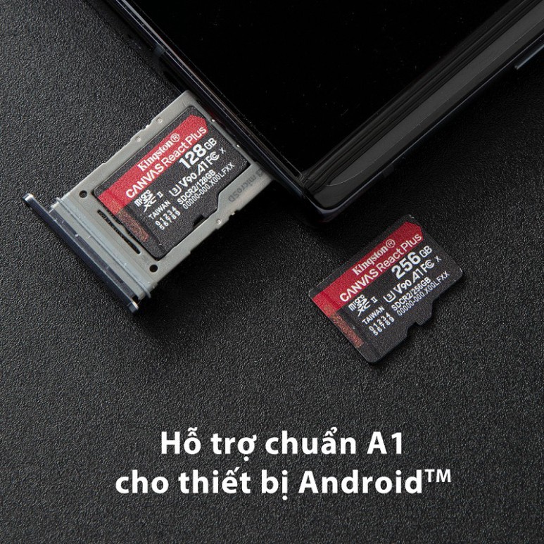 Thẻ Nhớ Tốc Độ cao micSDXC Kingston Canvas React Plus Chuẩn hạng V90 U3 UHS-II 128GB 300/260Mbs | BigBuy360 - bigbuy360.vn