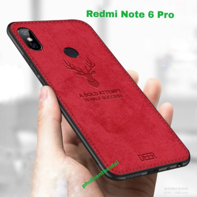 Ốp lưng Redmi Note 6 Pro Vải Deer hươu thời trang cao cấp
