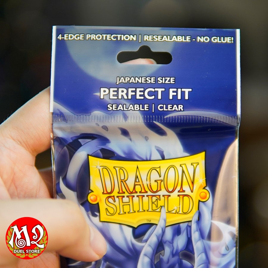 Bọc bài  Yugioh Dragon Shield - Japanese Size - Perfect Fit Sealable - 100 Clear Inner Sleeves - Nhập khẩu từ USA