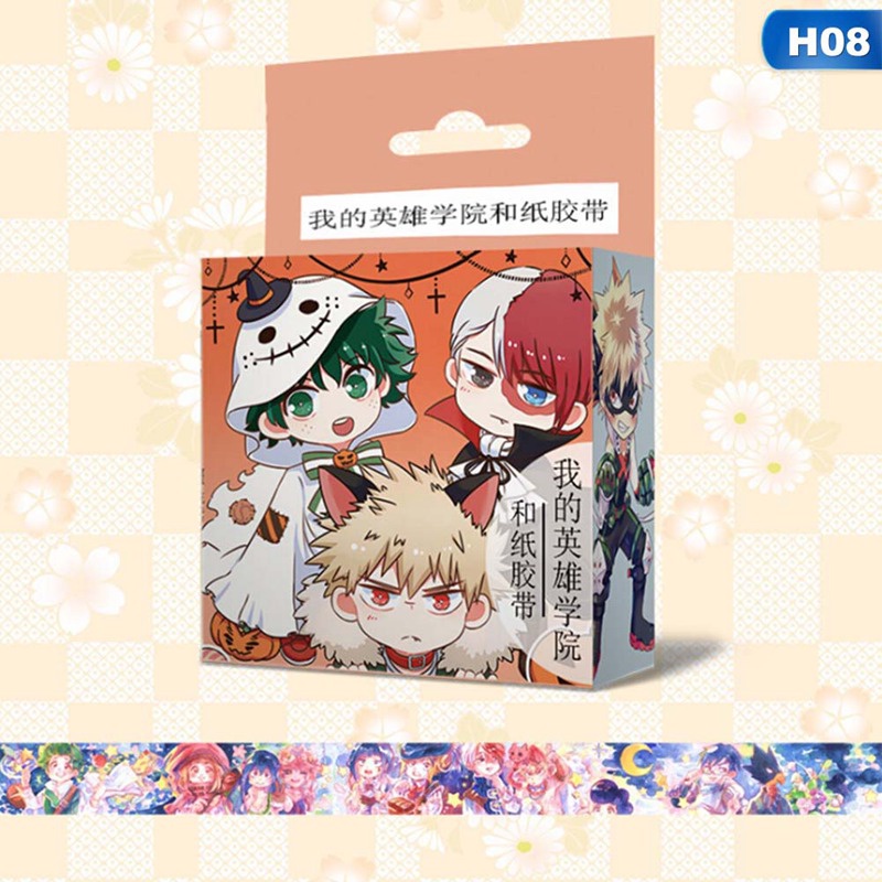 (không hộp) Băng dính My Hero Academy Học viện anh hùng washi tape trang trí hoạ tiết in hình anime chibi