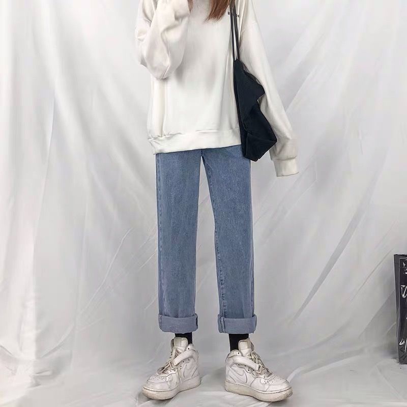 Quần Jeans Baggy Mỏng Ống Rộng Lưng Cao Thời Trang Mới Cho Nữ 01138