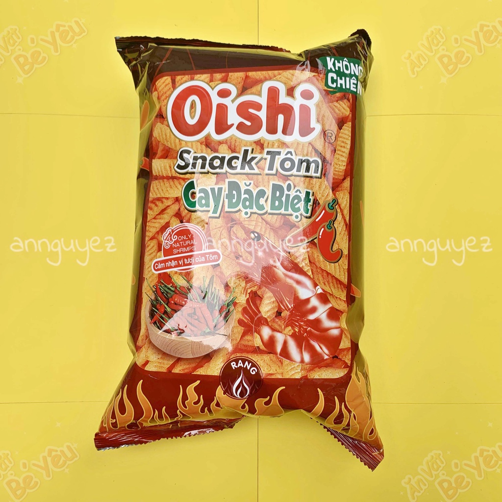 Bim bim snack Oishi tôm cay đặc biệt 75g siêu to khổng lồ