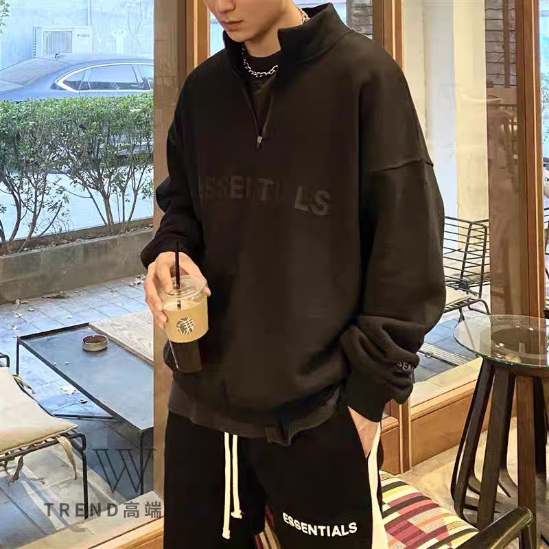 Áo Half zip Sweater Essential Thiết Kế SuzaSport - Áo halfzip unisex form rộng, nỉ bông cao cấp