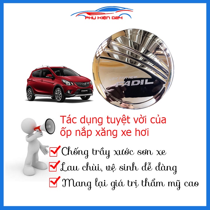 Ốp nắp bình xăng Fadil mạ crom chống trầy trang trí ô tô