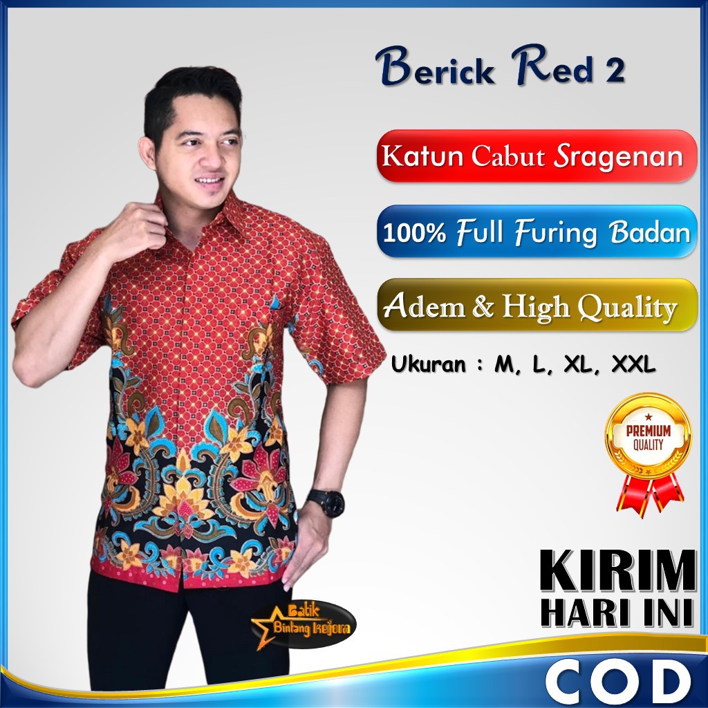 Áo sơ mi nam tay ngắn in họa tiết BERICK RED 2