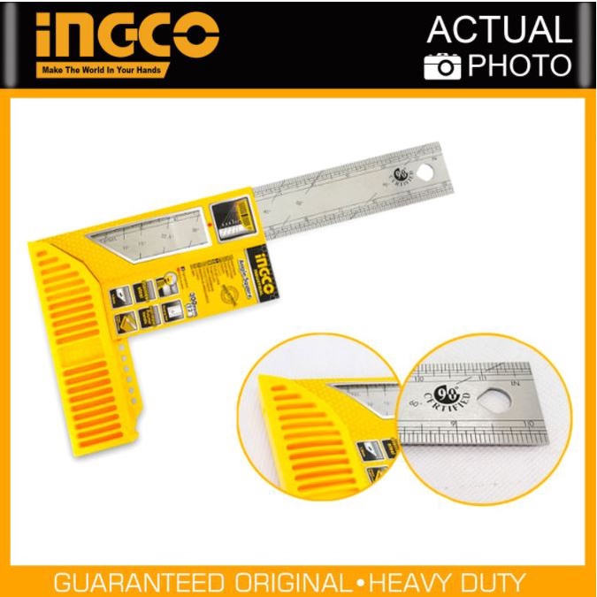 ĐỒ NGHỀ INGCO Thước góc vuông 300mm HAS123002 (Cam kết Chính Hãng 100%)