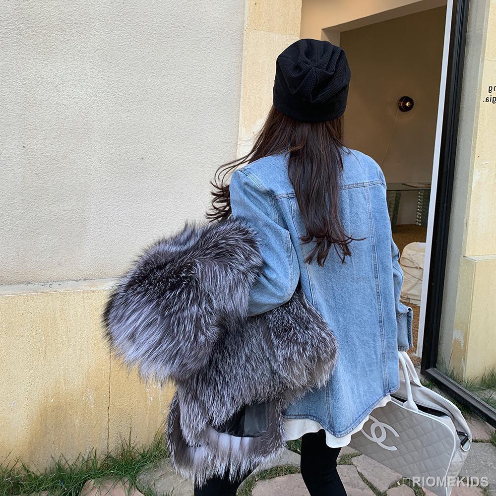 Áo Khoác denim Tay Dài Đính Nút Vàng Thời Trang Cho Nữ