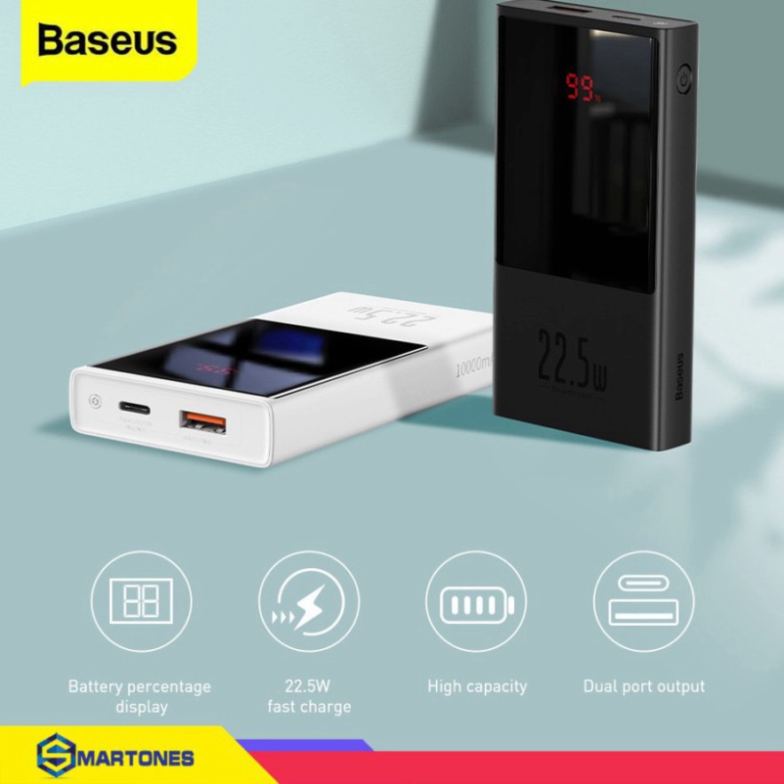 Pin sạc dự phòng Baseus Super Mini Power Bank 10000mAh và 20000mAh sạc nhanh 22.5W chuẩn PD , QC 3.0, HW , Apple...