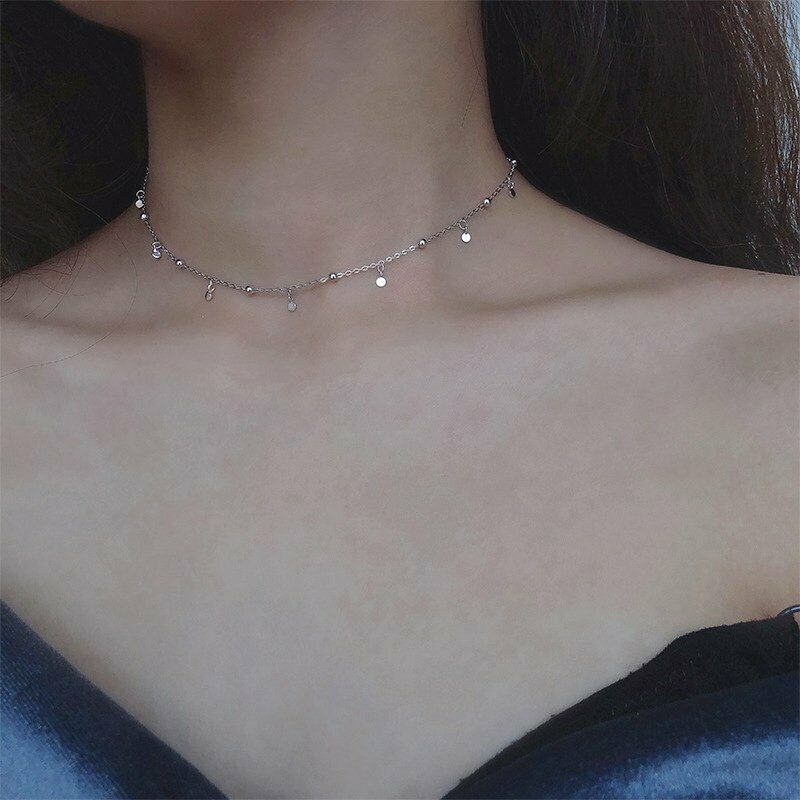 Dây Chuyền Choker Thiết Kế Mặt Hình Tròn Hợp Thời Trang Cho Nữ