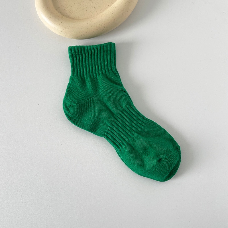 Vớ cotton Màu Trắng Đen Đơn Giản Phong Cách Hàn Quốc Cho Cặp Đôi