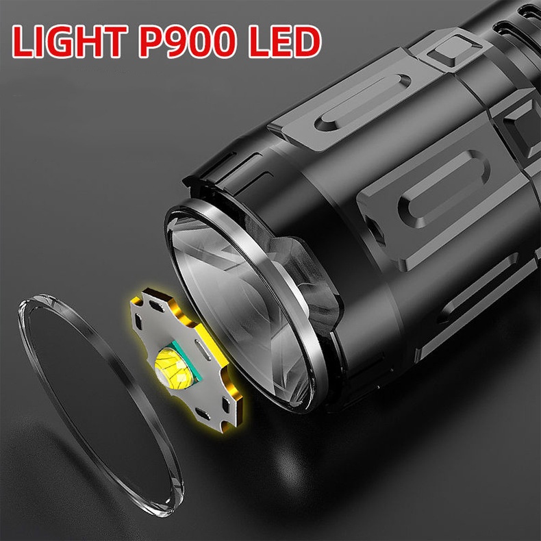 Đèn Pin Cầm Tay Mini ABS Chống Thấm Nước Siêu Sáng Có Thể Sạc Lại Bằng Cổng USB Dùng Cho Hộ Gia Đình/Cắm Trại Ngoài Trời