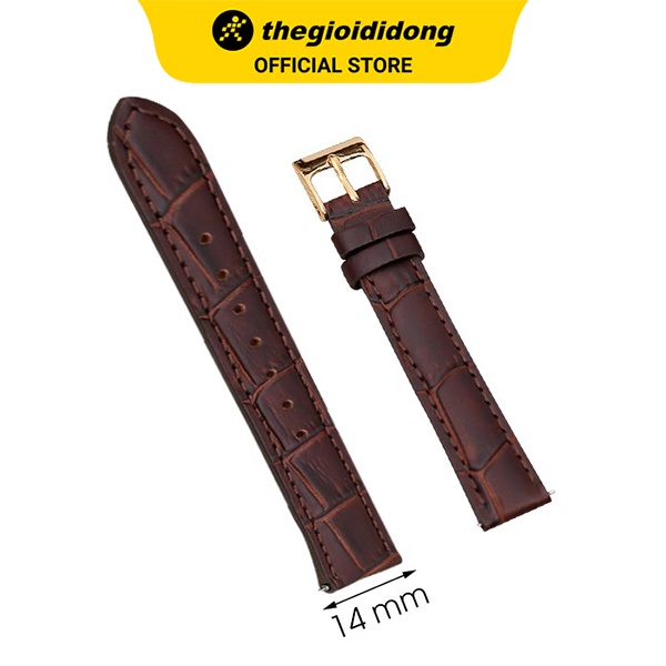 Dây da MVW cho đồng hồ 14 mm nâu L016-02-14