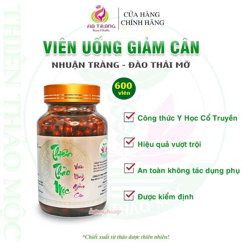 GIẢM CÂN THIÊN THẢO MỘC (600 viên) - An Toàn, Khoa Học, Không Tác Dụng Phụ