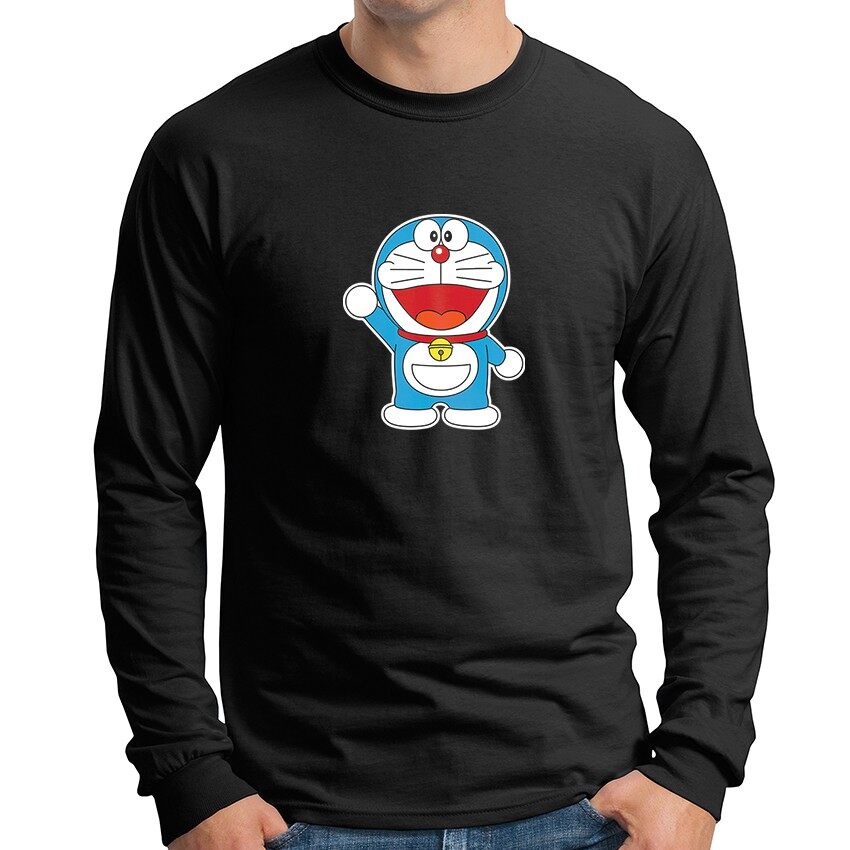 Áo Thun Nam Tay Dài In Hình Doraemon Cá Tính