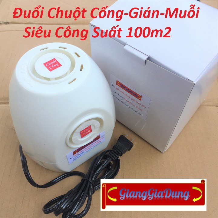 Máy Đuổi Chuột Cống Gián Muỗi Chuyên Nghiệp Diện Tích 50 - 100m2 Công Suất Lớn - Giang Gia Dụng