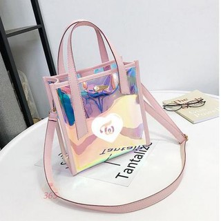 Túi xách TWICE hologram thời trang trong suốt da bóng