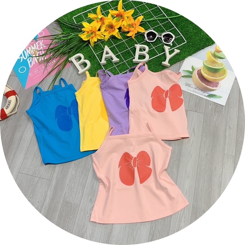 Combo 2 áo dây cho bé gái áo hai dây cho bé thun cotton SG loại đẹp co giãn mềm mịn 10-25kg