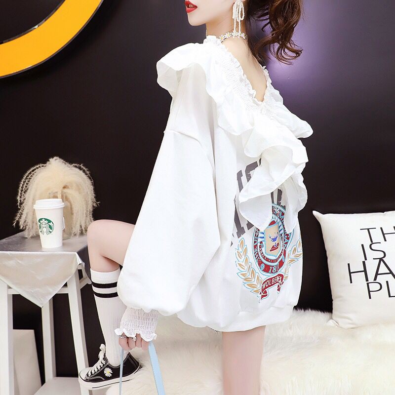 Áo sweater nỉ ngoại cổ trễ WAITMORE 1817 top seller