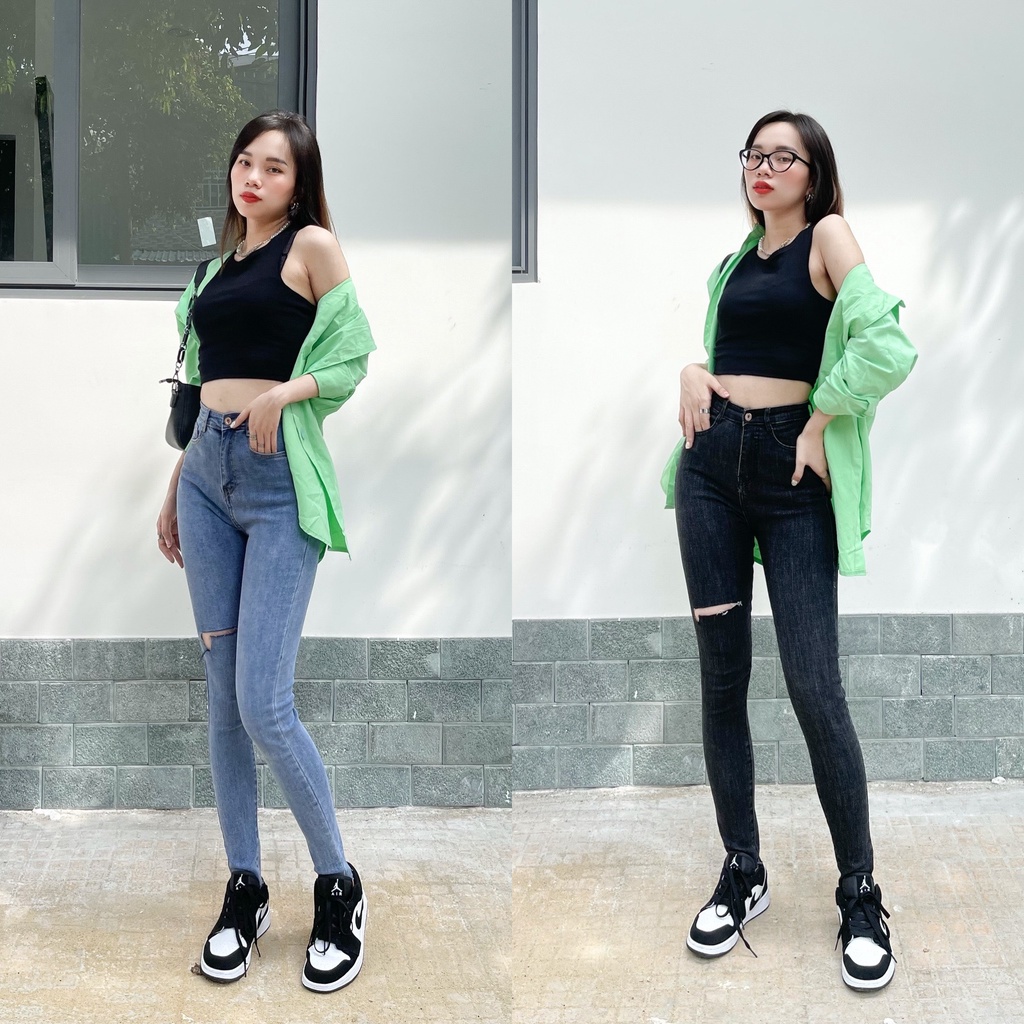 Quần Jeans Skinny  Nữ Lưng Cao Tôn Dáng  Lai Cắt 3 màu Shop YuRi Jeans (Hình Thật Shop Chụp Kèm Video) YURI001 | WebRaoVat - webraovat.net.vn