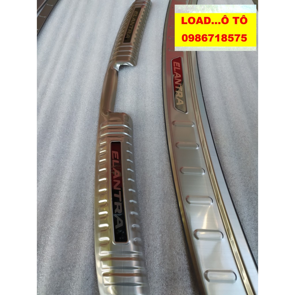 Chống trầy cốp trong và ngoài inox cho xe Hyundai Elantra 2022-2019 Chất Liệu Inox Cao Cấp Sẵn Keo Dán 3M