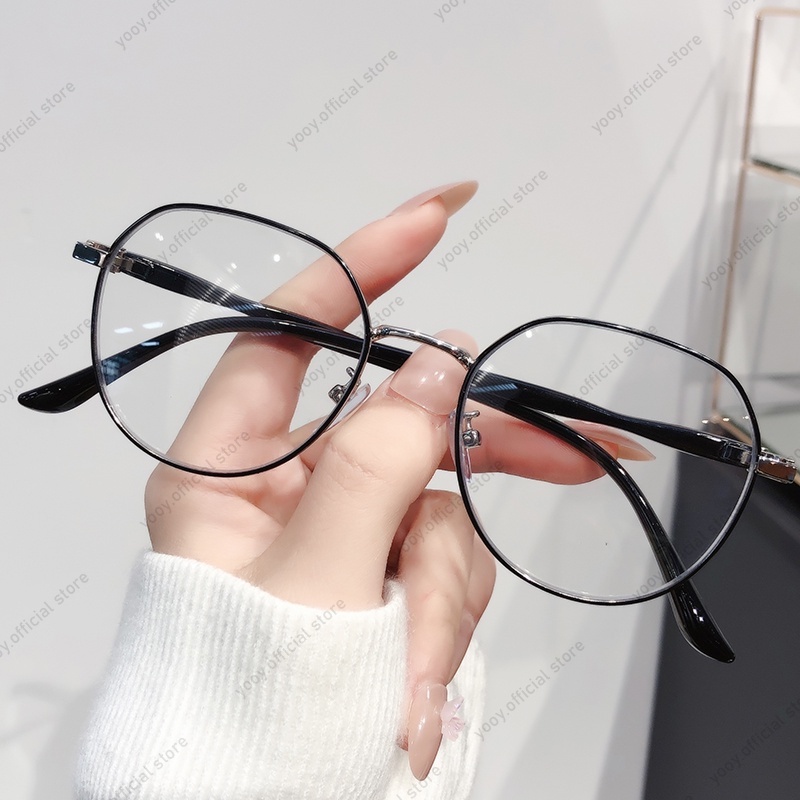 Mắt kính gọng kim loại tròn chống bức xạ máy tính cao cấp
